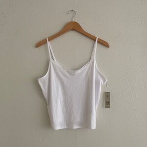 Cropped Camisole / Vintage Lace Tank Cami White